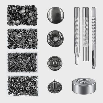 Roestvrij Staal Drukknopen Set 12.5mm Gunmetal Zwart - Kledi, Watersport en Boten, Kano's, Verzenden, Nieuw