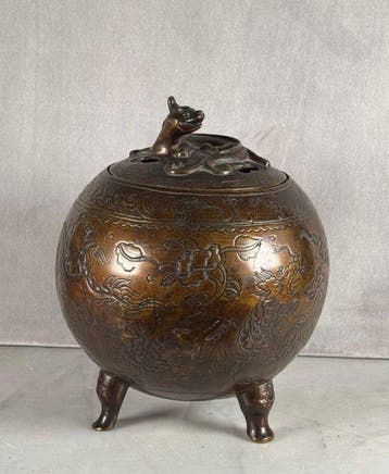 Wierookbrander - Gepatineerd brons - Bronzen wierookbrander
