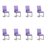 Set van 8 Leren eetkamerstoelen Remix - Toledo Lila, Ophalen of Verzenden, Nieuw, Leer, Vijf, Zes of meer stoelen