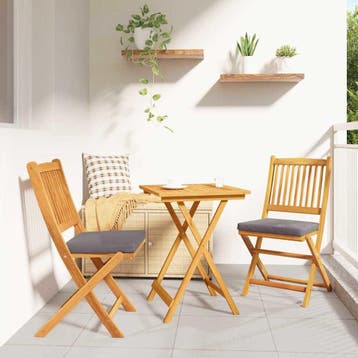 vidaXL Tuin Bistro Set 3 st Bruin Massief Acaciahout, Verzenden, Nieuw, 3 zitplaatsen