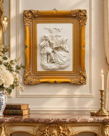 Reliëf, Porseleinen wandreliëf ‘Alt Meissen Art’ –