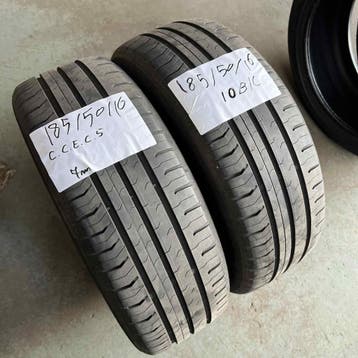 2 x Continental EcoContact 5 185-50-16 Zomerbanden 7mm, Gebruikt, 16 inch, Band(en), Personenwagen