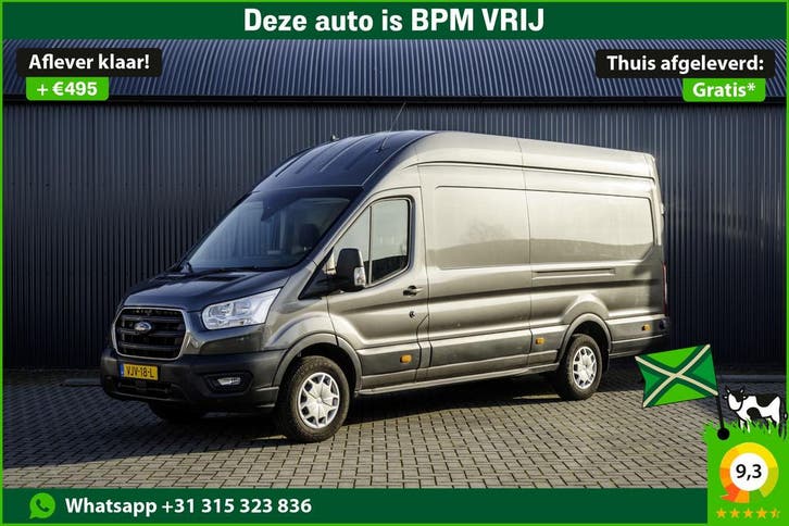 Ford Transit 350 2.0 TDCI L4H3 | Carplay | Camera | Cruise |, Auto's, Bestelauto's, Lease, Handgeschakeld, Zwart, Stof, Diesel
