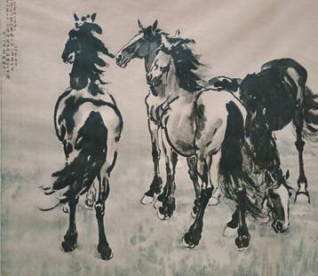 Xu Beihong - Drie paarden - Jaren 1930
