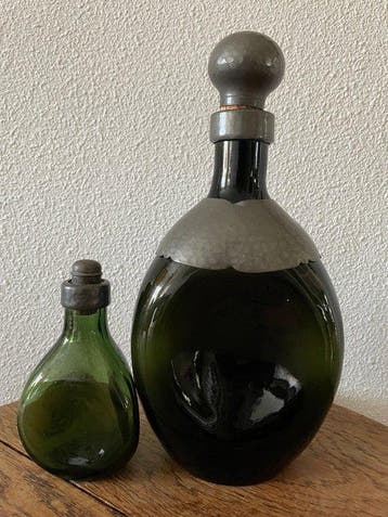 GERO - Georg Nilsson - Fles (2) - Glas, Tin - ArtDeco