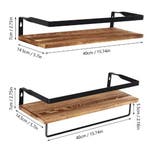 Houten Wandplank met 2 Niveaus voor Woonkamer of Kantoor, Huis en Inrichting, Kasten | Boekenkasten, Verzenden, Nieuw