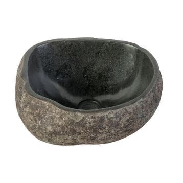 Waskom BWS Stone Rond 35x15x12 cm Riviersteen Grijs, Ophalen of Verzenden, Nieuw