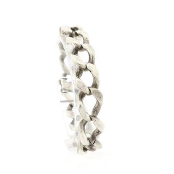 Zilveren gourmetschakel armband (Schakelarmband), Ophalen of Verzenden, Gebruikt, Zilver, Zilver
