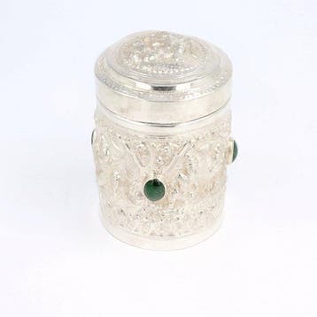 Theebus. - Pot - Mandalay / Yangon-stijl. - .900 zilver, Antiek en Kunst