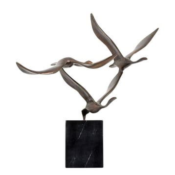 A BRONZE SCULPTURE OF TREE FLYING GEESE (Interieur), Verzenden, Nieuw