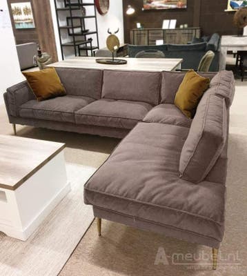Hoekbank Alverna - hoekbanken - Taupe, Nieuw, 150 cm of meer, Stof, 200 tot 250 cm