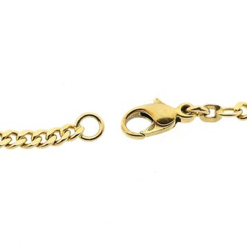 Gouden gourmetschakel ketting met wiebertjes | 81 cm, Sieraden, Tassen en Uiterlijk, Kettingen, Ophalen of Verzenden, Gebruikt