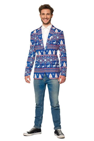 Blauwe Noordpool Kerst Colbert Heren, Ophalen of Verzenden, Nieuw