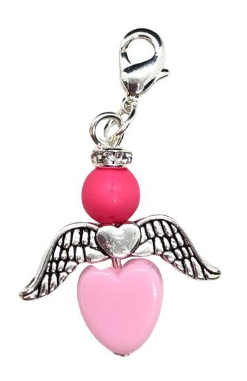 Geluksengeltje met hartje en clip on sluiting hart (Bedels), Hobby en Vrije tijd, Kralen en Sieraden maken, Ophalen of Verzenden