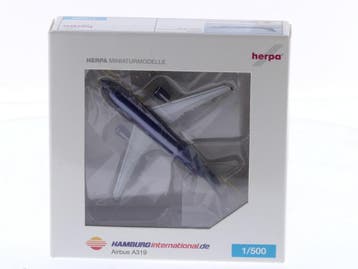 Schaal 1:500 Herpa 502276 Airbus A319 10 Jahre Hamburg..., Ophalen of Verzenden, Zo goed als nieuw