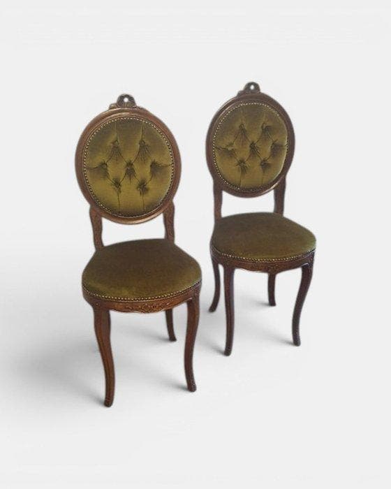 Fauteuil (2) - Hout, Fluweel, Antiek en Kunst, Curiosa en Brocante