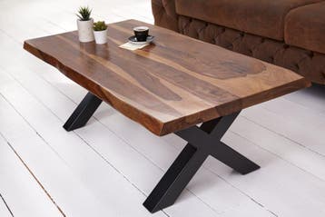 Design Salontafel AMAZONAS 110cm bruin Sheesham Massivholz, Huis en Inrichting, Tafels | Salontafels, Ophalen of Verzenden, Nieuw