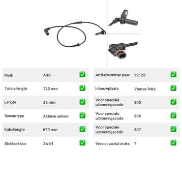 ABS-sensor Vooras links Mercedes-Benz CLS CLS 350, Verzenden, Nieuw, Mercedes-Benz