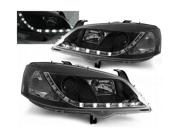 LED DRL koplampen Daylight Black geschikt voor Opel Astra G, Auto-onderdelen, Verlichting, Nieuw, Opel, Verzenden