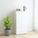vidaXL Dressoir met 6 lades 50x34x96 cm bewerkt hout wit, Huis en Inrichting, Kasten | Dressoirs, Verzenden, Nieuw, 50 tot 100 cm