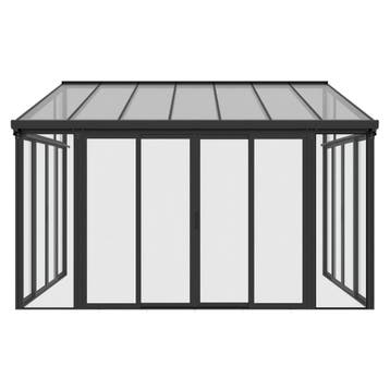 Aluminium Overkapping / Serre - Grijs - Incl. Zijwanden & Sc, Verzenden, Nieuw