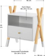 2dekans | Houten Nachtkastje / Kindernachtkastje Jamie - Wit, Ophalen of Verzenden, Zo goed als nieuw