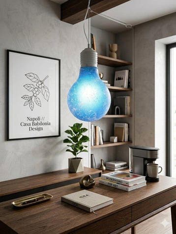 Plafondlamp - Glas, Metaal - Moderne grote bollamp, Antiek en Kunst
