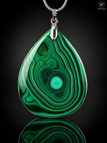 Echte malachiet sieraden - 925 sterling zilveren ketting -