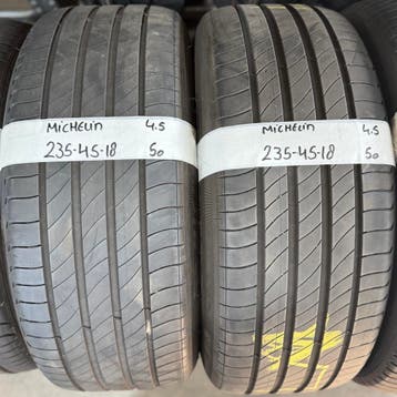 2x 235-45-18 Michelin Zomer 2x 4.5mm €50 Per Band 235 45 18, Ophalen, 18 inch, Gebruikt, 235 mm