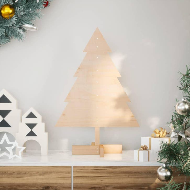 vidaXL Kerstdecoratie kerstboom 70 cm massief hout, Diversen, Kerst, Nieuw, Verzenden