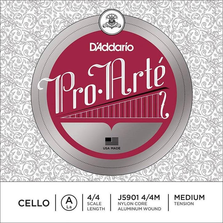 DAddario J5901-44M cello string A-1 4/4, medium, aluminum, Muziek en Instrumenten, Strijkinstrumenten | Cello's, Nieuw, Ophalen of Verzenden