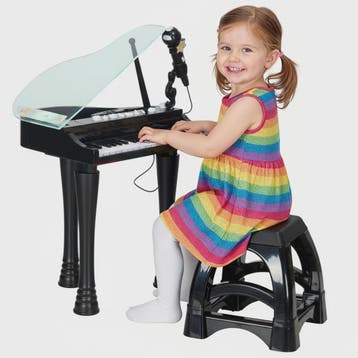 Zwart Kinder Elektrisch Piano Speelgoed met Krukje - 32 Toet, Verzenden, Nieuw