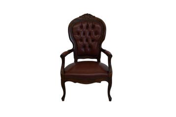 Klassieke Chesterfield fauteuil – houten armstoel met bordea, Huis en Inrichting, Ophalen of Verzenden, Nieuw