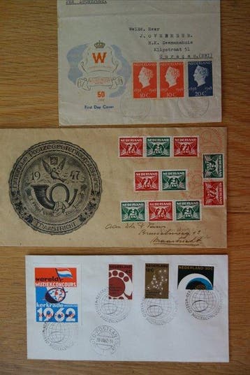 Nederland - brieven en 1e vluchten, voorloper FDC etc, Gestempeld