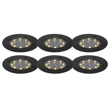 Set van 6 grondspots zwart incl. LED IP65 Solar - Terry, Verzenden, Nieuw, Aluminium