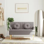vidaXL Bankje met kussens 113x64,5x75,5 cm stof taupe, Huis en Inrichting, Banken | Bankstellen, Verzenden, Nieuw, Stof