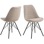 De Rebellenclub Bradford Eetkamerstoel - Set Van 2 - Beige, Zo goed als nieuw, Twee