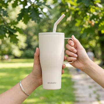 2dekans | Brabantia Thermobeker - Rietje - 830 ml - 6u/15u -, Ophalen of Verzenden, Zo goed als nieuw