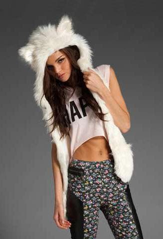 KIMU® Hood IJsbeer Muts Wit Nepbont IJsberenmuts Bontmuts Sp, Ophalen of Verzenden, Nieuw
