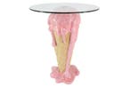 Bistrobartafel ICE CREAM 75cm met gehard glas, roze beige -, Ophalen of Verzenden, Nieuw
