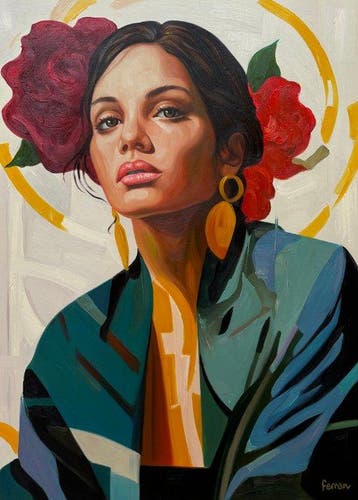Giacomo Ferran (XXI) - L’aura dei petali rossi, Antiek en Kunst