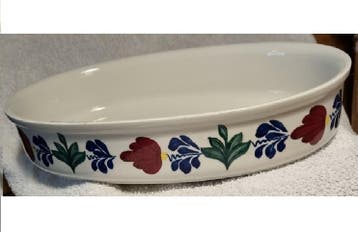 Boerenbont Ovenschaal Ovaal 22 x 36 cm (Boerenbont servies), Verzenden, Nieuw, Aardewerk, Schaal of Schalen