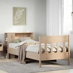 vidaXL Bed met boekenkast zonder matras massief grenenhout, Huis en Inrichting, Slaapkamer | Bedden, Eenpersoons, Bruin, Verzenden