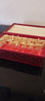 Drinkset (12) - Metaal - Likeurglazen voor 12 personen, Antiek en Kunst