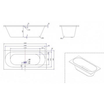 Ligbad Duo Wodan Inbouw 180X80X50 Cm Wit, Ophalen of Verzenden, Nieuw