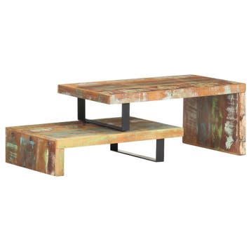 vidaXL 2-delige Salontafelset massief gerecycled hout, Verzenden, Nieuw, Overige houtsoorten, 50 tot 100 cm