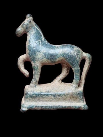 Oud-Romeins Brons Stunning Horse Statue
