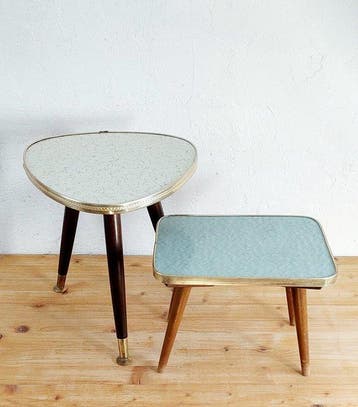 Bijzettafel - Hout, formica - Twee plantentafels