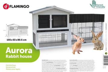 Konijnenhok Flamingo Aurora Rustic Grijs, 110 cm of meer, Verzenden, 60 tot 90 cm, Hok