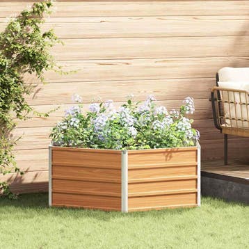 vidaXL Verhoogd Tuinbed Hout Uiterlijk 129 x 129 x 45 cm, Tuin en Terras, Bloembakken en Plantenbakken, 100 cm of meer, Verzenden